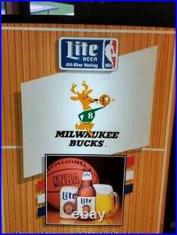 Stunning Vintage 1980's LITE BEER MILWAUKEE BUCKS NBA NEO NEON Lighted Sign