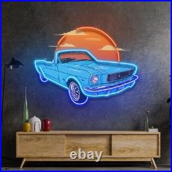 Summer Vintage Car prinetd LED Neon Sign Business Shop Wall Hanging UV Sign