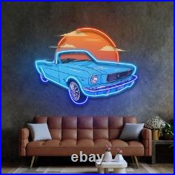 Summer Vintage Car prinetd LED Neon Sign Business Shop Wall Hanging UV Sign
