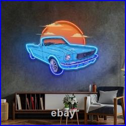 Summer Vintage Car prinetd LED Neon Sign Business Shop Wall Hanging UV Sign