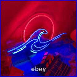 Sun Ocean Waves Flex Neon Sign 24x10 Light Man Cave Vintage Room Wall Decor