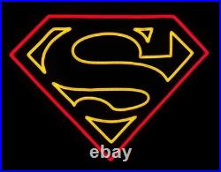 SuperMan Logo Flex Neon Sign 18x15 Light Man Display Vintage Bar Wall Decor