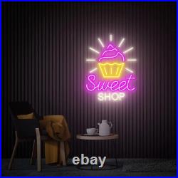 Sweet Shop Neon Sign 24x15 Light Man Cave ice cream Shop Vintage Wall Decor