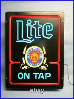 Sweet Vintage Miller Lite Beer On Tap Neo Neon Sign Milwaukee Wisconsin