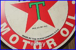 TEXACO GAS Large 30'' Metal Petroleum Signs Vintage Style Fire Chief MAN CAVE