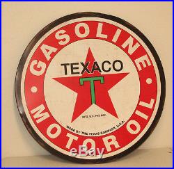 TEXACO GAS Large 30'' Metal Petroleum Signs Vintage Style Fire Chief MAN CAVE #2
