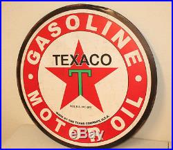TEXACO GAS Large 30'' Metal Petroleum Signs Vintage Style Fire Chief MAN CAVE #2