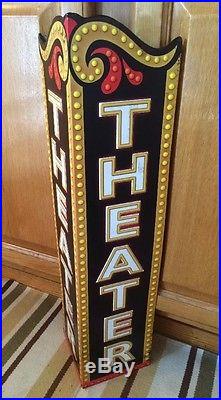 THEATER Metal Cinema Theatre Poster Ticket Drive In Neon Look Game Room Man Cave