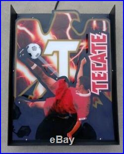 Tecate Beer Vintage Mechanical Soccer Player Neon Sign 23 X 18