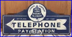Telephone Pay Station Wall Decor Gas Oil Garage Pump Large Vintage Style Train
