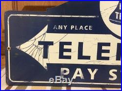 Telephone Pay Station Wall Decor Gas Oil Garage Pump Large Vintage Style Train