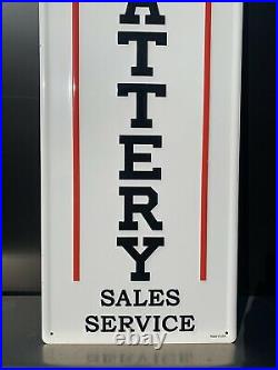Texaco Battery Sales Service Gas Oil Auto Metal Sign Vintage Style Garage Tires