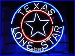 Texas Lone Star Handmade Bistro Real Glass Neon Sign Light Vintage