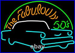 The Fabulous 50's Vintage Car Garage 20x16 Neon Light Sign Lamp Man Cave Decor The Fabulous 50's Vintage Car Garage 20x16 Neon Light Sign Lamp Man Cave Decor