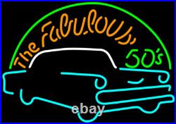 The Fabulous 50's Vintage Car Garage 20x16 Neon Light Sign Lamp Man Cave Decor