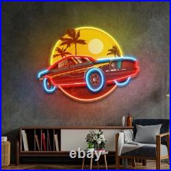 Tropical Vintage Car prinetd LED Neon Sign Business Shop Wall Hanging UV Sign Tropical Vintage Car prinetd LED Neon Sign Business Shop Wall Hanging UV Sign