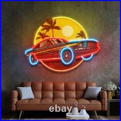 Tropical Vintage Car prinetd LED Neon Sign Business Shop Wall Hanging UV Sign Tropical Vintage Car prinetd LED Neon Sign Business Shop Wall Hanging UV Sign