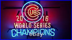 UBS 2016 World Series Neon Light Sign Glass Artwork Cave Bar Vintage