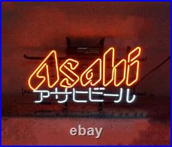 US STOCK Asahi Neon Light Vintage Artwork Custom Neon Beer Sign Glass 17x14