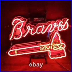 US STOCK Red Brave Neon Sign Vintage Style Bar Cave Glass Acrylic Printed 19