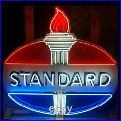 US STOCK Standard Gas Oil Gasoline Vintage Neon Sign For Gas Station Glass 24