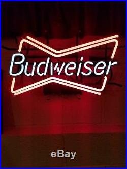 VINTAGE BUDWEISER BOW TIE NEON SIGN Works Great