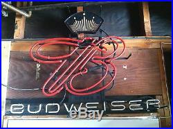 Vintage Budweiser On Tap Beer Electric Neon Wall / Window Sign