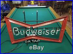 Vintage Budweiser On Tap Bow Tie Neon Bar Sign Vintage Budweiser On Tap Bow Tie Neon Bar Sign