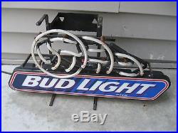 Vintage Bud Light Neon Beer Sign Budweiser D-2298 12 X 21 Working Condition