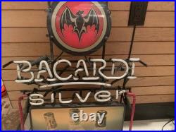 VINTAGE Bacardi RUM Beer NEON BAR LIGHT 20 X 24 MANCAVE Halloween Bat