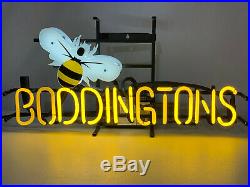 VINTAGE Boddington's Beer Bee Authentic Neon Sign 25 X 12 WORKS