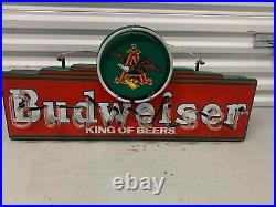 VINTAGE Budweiser, King Of Beers, Neon Electric Sign, Man Cave, Bar, Works Fine