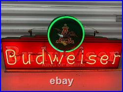 VINTAGE Budweiser, King Of Beers, Neon Electric Sign, Man Cave, Bar, Works Fine