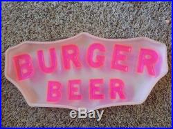 VINTAGE Burger Beer Sign Cincinnati Centralite Neon Like