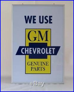 Vintage Chevrolet Gm Dealership Lighted Neon Sign Gm Parts Metal Sign Ok Used