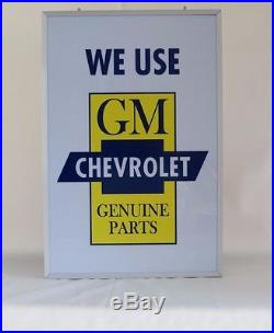 Vintage Chevrolet Gm Dealership Lighted Neon Sign Gm Parts Metal Sign Ok Used