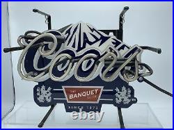 VINTAGE Coors Neon Lighted Sign The Banquet Beer Light 14 x 11