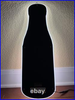 VINTAGE DR PEPPER NEON SODA BOTTLE CLOCK SIGN 24x8 LIGHT LAMP HD SOFT DRINK