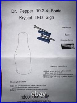 VINTAGE DR PEPPER NEON SODA BOTTLE CLOCK SIGN 24x8 LIGHT LAMP HD SOFT DRINK