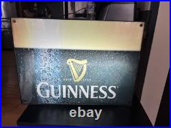 VINTAGE GUINNESS PINT BEER BAR NEON SIGN LIGHT BOX RARE EUC. Works