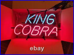VINTAGE KING COBRA BEER NEON BAR LIGHT 19 x 12 BREWERY MANCAVE ANHEUISER BUSCH