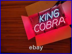 VINTAGE KING COBRA BEER NEON BAR LIGHT 19 x 12 BREWERY MANCAVE ANHEUISER BUSCH