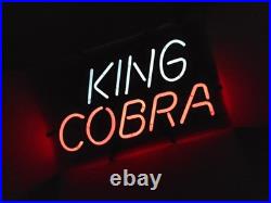 VINTAGE KING COBRA BEER NEON BAR LIGHT 19 x 12 BREWERY MANCAVE ANHEUISER BUSCH