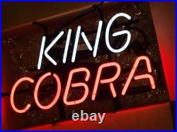 VINTAGE KING COBRA BEER NEON BAR LIGHT 19 x 12 BREWERY MANCAVE ANHEUISER BUSCH