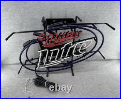 VINTAGE MILLER LITE Neon Light Up Bar Sign Wall Mounted VINTAGE MILLER LITE Neon Light Up Bar Sign Wall Mounted