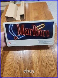 VINTAGE NEW MARLBORO CIGARETTES 14x7X3 LIGHTED SIGN SMOKE WALL BAR TABLE NOS VINTAGE NEW MARLBORO CIGARETTES 14x7X3 LIGHTED SIGN SMOKE WALL BAR TABLE NOS