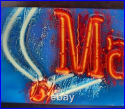 VINTAGE NEW MARLBORO CIGARETTES 14x7X3 LIGHTED SIGN SMOKE WALL BAR TABLE NOS VINTAGE NEW MARLBORO CIGARETTES 14x7X3 LIGHTED SIGN SMOKE WALL BAR TABLE NOS