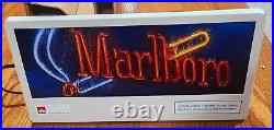 VINTAGE NEW MARLBORO CIGARETTES 14x7X3 LIGHTED SIGN SMOKE WALL BAR TABLE NOS VINTAGE NEW MARLBORO CIGARETTES 14x7X3 LIGHTED SIGN SMOKE WALL BAR TABLE NOS