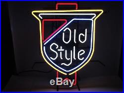 VINTAGE OLD STYLE BEER NEON LIT BAR SIGN Ex Cond