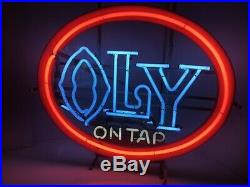 VINTAGE OLY ON TAP BEER NEON SIGN OLYMPIA BEER Comes with original box 24